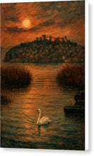 Load image into Gallery viewer, Swan at Sunset on Ohrid Lake - Canvas Print