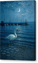 Load image into Gallery viewer, Swan Under the Moonlit Sk Ohridy - Canvas Print