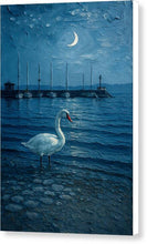 Load image into Gallery viewer, Swan Under the Moonlit Sk Ohridy - Canvas Print