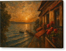 Load image into Gallery viewer, Trpeica Coastal Sunset with Vibrant Flowers - Canvas Print