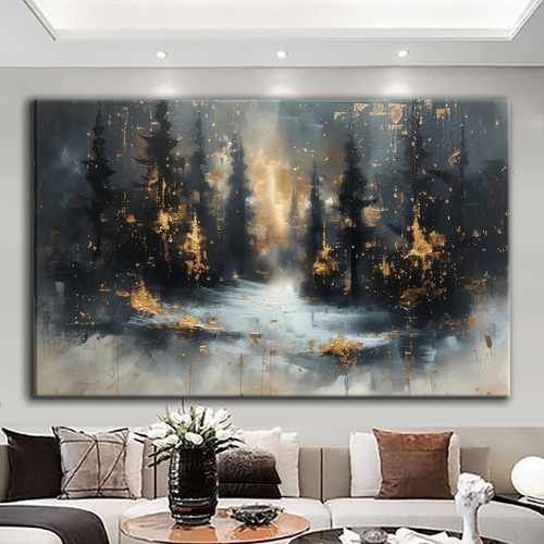 Canvas printed painting, not framed, rolled in tube, subject nature, preries, mountains.