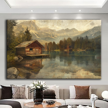 Load image into Gallery viewer, Canvas printed painting, not framed, rolled in tube, subject nature, preries, mountains.
