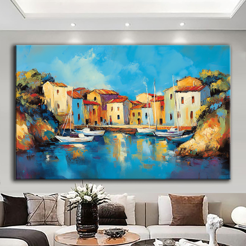 Canvas printed painting, not framed, rolled in tube, subject nature, preries, mountains.