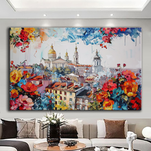 Load image into Gallery viewer, Canvas printed painting, not framed, rolled in tube, subject nature, preries, mountains.
