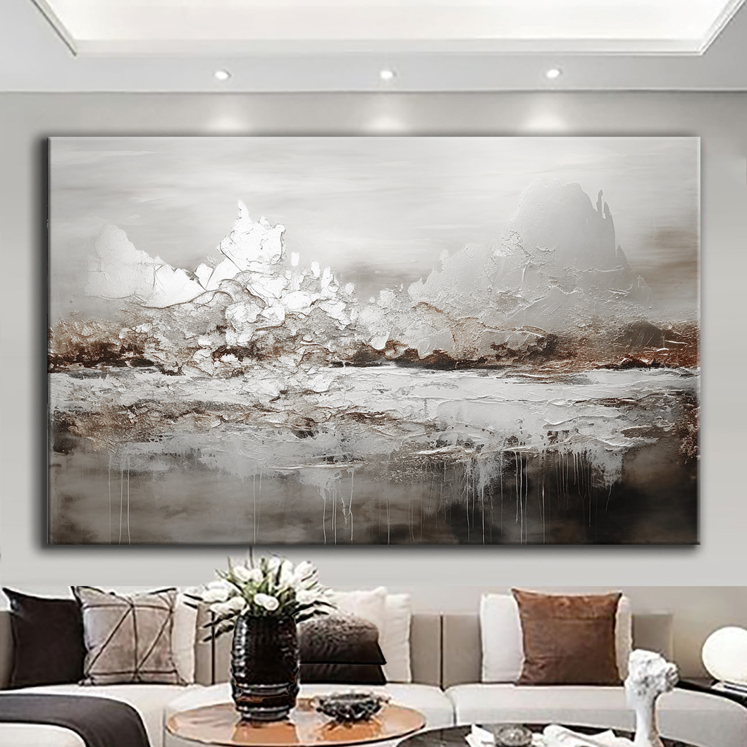 Canvas printed painting, not framed, rolled in tube, subject nature, preries, mountains.