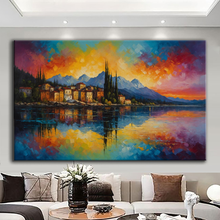 Load image into Gallery viewer, Canvas printed painting, not framed, rolled in tube, subject nature, preries, mountains.
