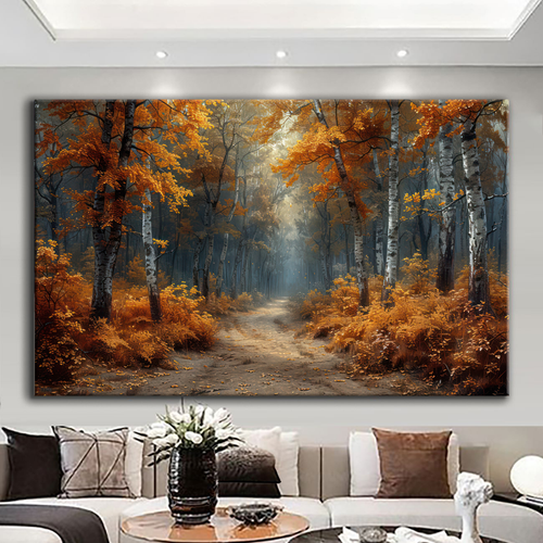 Canvas printed painting, not framed, rolled in tube, subject nature, preries, mountains.