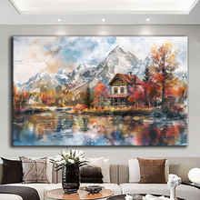 Load image into Gallery viewer, Canvas printed painting, not framed, rolled in tube, subject nature, preries, mountains.
