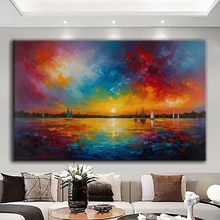 Load image into Gallery viewer, Canvas printed painting, not framed, rolled in tube, subject nature, preries, mountains.
