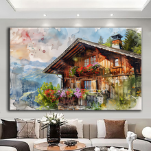 Load image into Gallery viewer, Canvas printed painting, not framed, rolled in tube, subject nature, preries, mountains.
