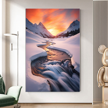 Load image into Gallery viewer, Canvas printed painting, not framed, rolled in tube, subject nature, preries, mountains.
