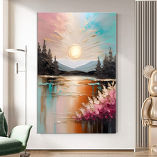 Load image into Gallery viewer, Canvas printed painting, not framed, rolled in tube, subject nature, preries, mountains.
