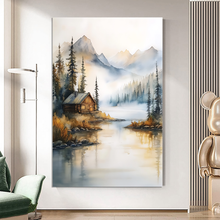 Load image into Gallery viewer, Canvas printed painting, not framed, rolled in tube, subject nature, preries, mountains.
