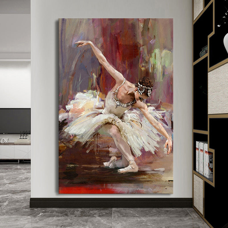 Canvas printed painting, not framed, rolled in tube, subject ballet