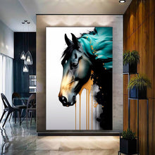 Load image into Gallery viewer, Stretched canvas wall art print – Canvas Wall Art Painting Horses HR002 – Small – 20x30 in (50x75 cm) – Iloski Art LLC
