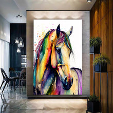 Load image into Gallery viewer, Stretched canvas wall art print – Canvas Wall Art Painting Horses HR003 – Small – 20x30 in (50x75 cm) – Iloski Art LLC
