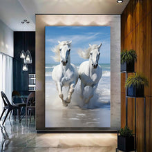 Load image into Gallery viewer, Stretched canvas wall art print – Canvas Wall Art Painting Horses HR007 – Small – 20x30 in (50x75 cm) – Iloski Art LLC
