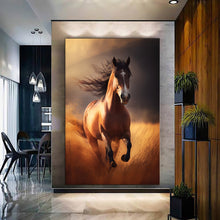 Load image into Gallery viewer, Stretched canvas wall art print – Canvas Wall Art Painting Horses HR015 – Small – 20x30 in (50x75 cm) – Iloski Art LLC
