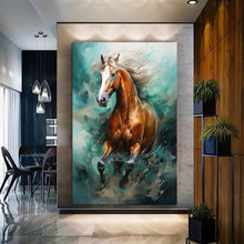 Load image into Gallery viewer, Stretched canvas wall art print – Canvas Wall Art Painting Horses HR021 – Small – 20x30 in (50x75 cm) – Iloski Art LLC
