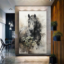 Load image into Gallery viewer, Stretched canvas wall art print – Canvas Wall Art Painting Horses HR028 – Small – 20x30 in (50x75 cm) – Iloski Art LLC
