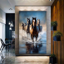 Load image into Gallery viewer, Stretched canvas wall art print – Canvas Wall Art Painting Horses HR036 – Small – 20x30 in (50x75 cm) – Iloski Art LLC
