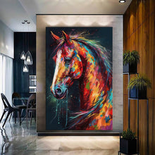 Load image into Gallery viewer, Stretched canvas wall art print – Canvas Wall Art Painting Horses HR035 – Small – 20x30 in (50x75 cm) – Iloski Art LLC
