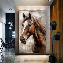 Load image into Gallery viewer, Stretched canvas wall art print – Canvas Wall Art Painting Horses HR067 – Small – 20x30 in (50x75 cm) – Iloski Art LLC
