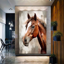 Load image into Gallery viewer, Stretched canvas wall art print – Canvas Wall Art Painting Horses HR068 – Small – 20x30 in (50x75 cm) – Iloski Art LLC
