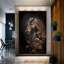 Load image into Gallery viewer, Stretched canvas wall art print – Canvas Wall Art Painting Horses HR079 – Small – 20x30 in (50x75 cm) – Iloski Art LLC
