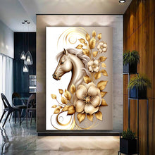 Load image into Gallery viewer, Stretched canvas wall art print – Canvas Wall Art Painting Horses HR080 – Small – 20x30 in (50x75 cm) – Iloski Art LLC
