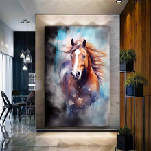 Load image into Gallery viewer, Stretched canvas wall art print – Canvas Wall Art Painting Horses HR098 – Small – 20x30 in (50x75 cm) – Iloski Art LLC
