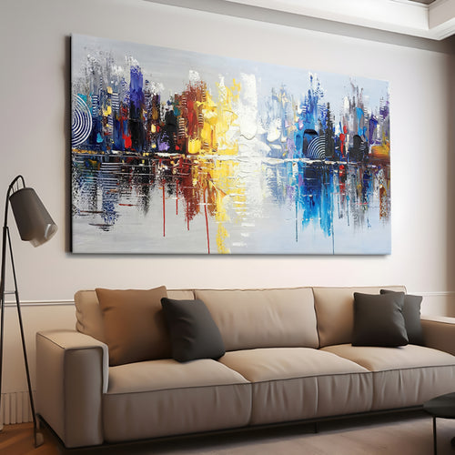 Canvas printed painting, not framed, rolled in tube, subject nature, preries, mountains.