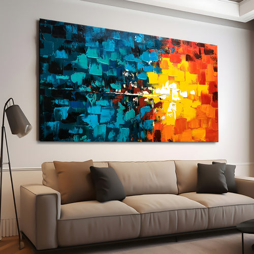 Canvas printed painting, not framed, rolled in tube, subject nature, preries, mountains.