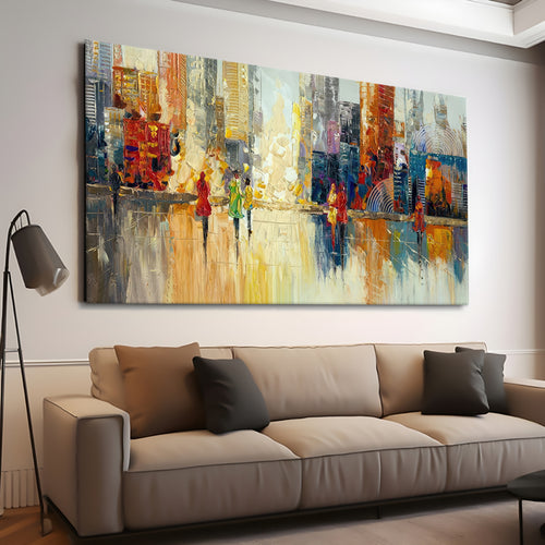 Canvas printed painting, not framed, rolled in tube, subject nature, preries, mountains.