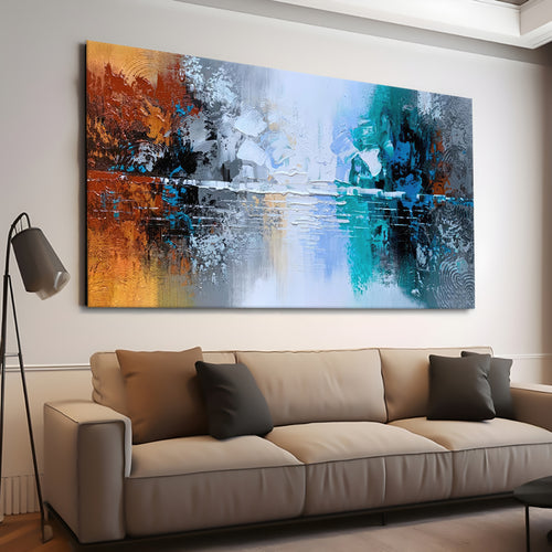 Canvas printed painting, not framed, rolled in tube, subject nature, preries, mountains.