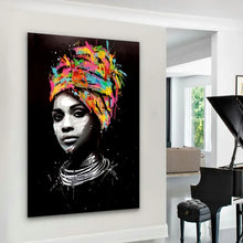 Load image into Gallery viewer, Canvas Wall Art African Woman Painting AFRW0043 - Iloski Art LLC
