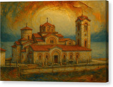 Load image into Gallery viewer, Ancient Stone Church by the Ohrid Lake - Canvas Print

