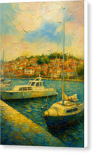 Load image into Gallery viewer, Boats by the Ohrid old town - Canvas Print
