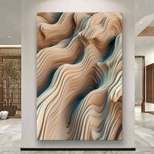 Load image into Gallery viewer, Canvas printed painting, not framed, rolled in tube, subject sandstorm, 3D ilusiion, sandcolors
