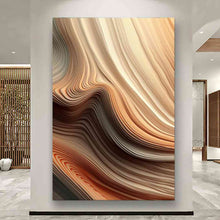 Load image into Gallery viewer, Canvas printed painting, not framed, rolled in tube, subject sandstorm, 3D ilusiion, sandcolors
