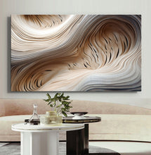 Load image into Gallery viewer, Canvas printed painting, not framed, rolled in tube, subject sandstorm, 3D ilusiion, sandcolors
