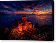 Load image into Gallery viewer, Church Overlooking a Dramatic Sunset - Canvas Print
