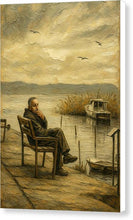 Load image into Gallery viewer, Contemplative Man by Lakeside - Canvas Print
