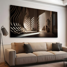 Load image into Gallery viewer, Canvas printed painting, not framed, rolled in tube, subject sandstorm, 3D ilusiion, sandcolors
