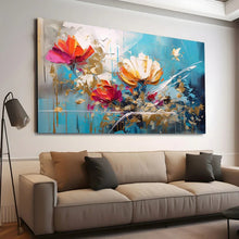 Load image into Gallery viewer, Stretched canvas wall art print – Canvas Wall Art Painting Flowers FlowA013 – Small – 30x20 in (75x50 cm) – Iloski Art LLC
