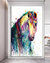 Load image into Gallery viewer, Stretched canvas wall art print – Canvas Wall Art Painting Horses HR112 – Small – 20x30 in (50x75 cm) – Iloski Art LLC
