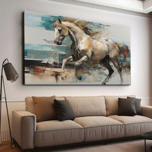 Load image into Gallery viewer, Canvas printed painting, not framed, rolled in tube, subject animal, horsses.
