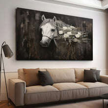 Load image into Gallery viewer, Canvas printed painting, not framed, rolled in tube, subject animal, horsses.
