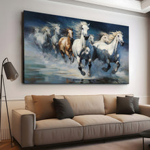 Load image into Gallery viewer, Canvas printed painting, not framed, rolled in tube, subject animal, horsses.
