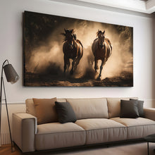 Load image into Gallery viewer, Canvas printed painting, not framed, rolled in tube, subject animal, horsses.
